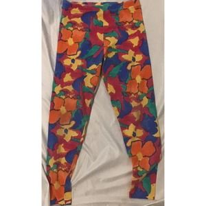 VTG READY TO WIND DOWN SMALL WILD FLORAL PRINT STRETCH PANTS